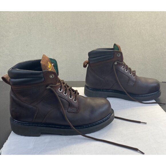 Wolverine Boots Mens 9.5 EE Steel Toe Work Clint Waterproof Leather Dark Brown main image 9